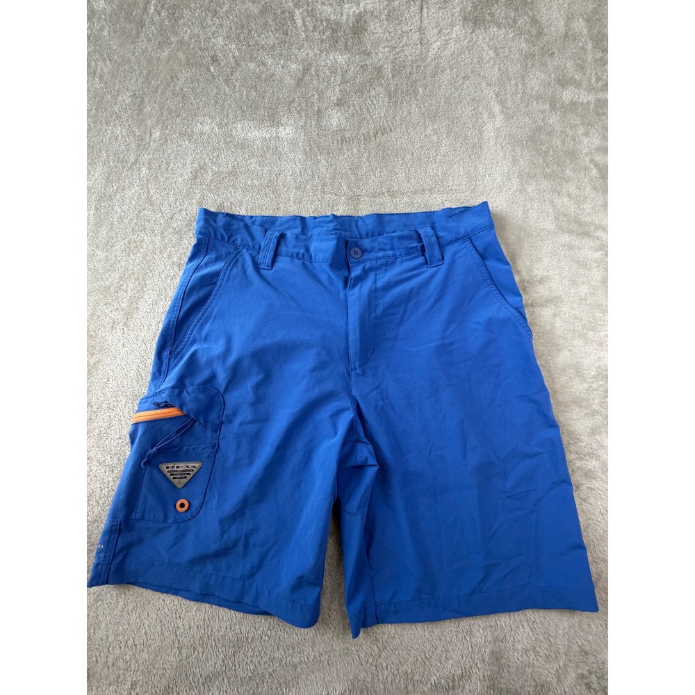 Columbia PFG Cargo Shorts Mens 34 Blue Omni-Shield Fishing